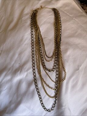 Multi-Strand Gold-Tone Layered Chain Necklace - Women Jewelry